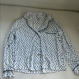 Roller Rabbit blue hearts long sleeve pajama set